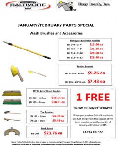 Jan & Feb 2015 Wash Brushes and Accessories Parts Special Flyer