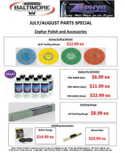 July and August 2017 Zephyr Polish and Accessories Parts Special Flyer