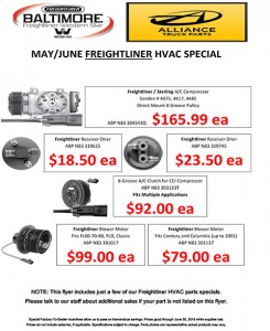 May-June 2016 Alliance Truck Parts Freightliner HVAC Special Flyer