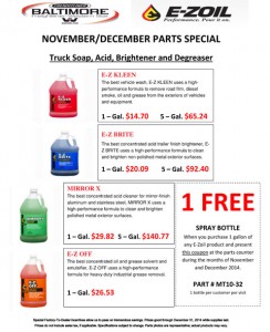 Nov & Dec 2014 E-zoil Parts Special Flyer