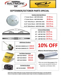 Sept/Oct Alliance Parts Special Flyer